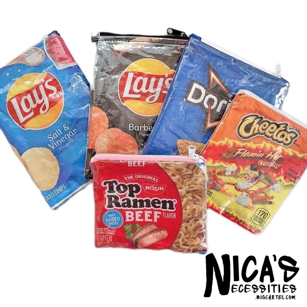 Upcycled Chip Zipper Bags - Various Brands, handmade by me!